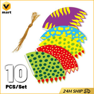 【10PCS】Paper Hat Dinosaur Hair Accessories Pink Party Cake Decoration Hats Supplies Kids Girls Birthday