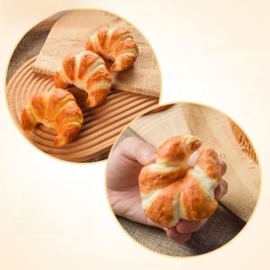 pu ช้าเด้งอาหารจำลองขนมปัง squishy คลายกดบีบความสุขระบายของเล่นเปียกนุ่มธูปยิง props