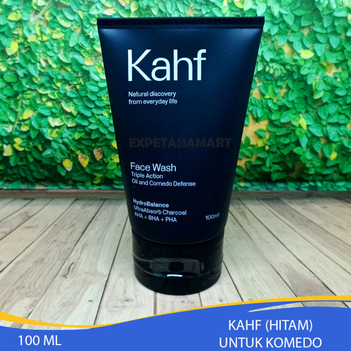 Kahf Face Wash Triple Action Oil And Comedo 100ml (Hitam) Lazada