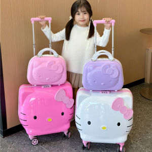 Christmas Gift Halloween Hot sanrio Kawaii 20 Inches Child Trolley Case Hello Kitty Cartoon Riding Universal Wheel Boarding Suitcase Fashion New Style