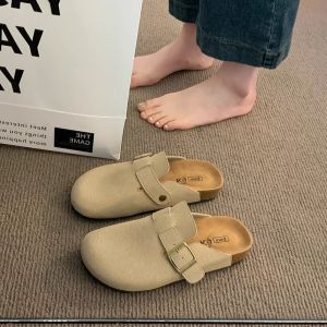 [Free Shipping] WomenS Thick-Soled Height-Increasing Closed-Toe Slip-On Sandals For Spring And Autumn 2025 Designed For Outdoor Wear