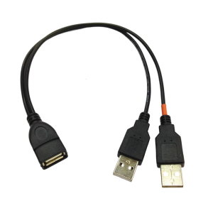 USB2.0 Cable USB 2Male to Female USB Y Splitter Data and Charging Cable with Flexible Design 480Mbps Speed 25cm