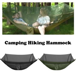 SJJL with Mosquito Net Sports Hammock Portable Foldable Storage Travel Hammock High Quality Durable Outdoor Hammock Outdoor Use