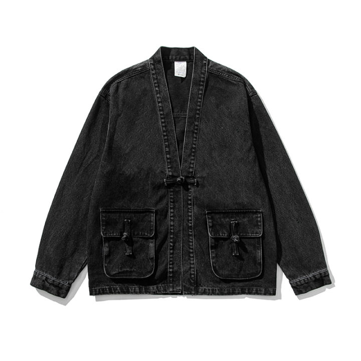 Denim Kimono Jacket Men Fashion Casual Jeans Jackets Coats