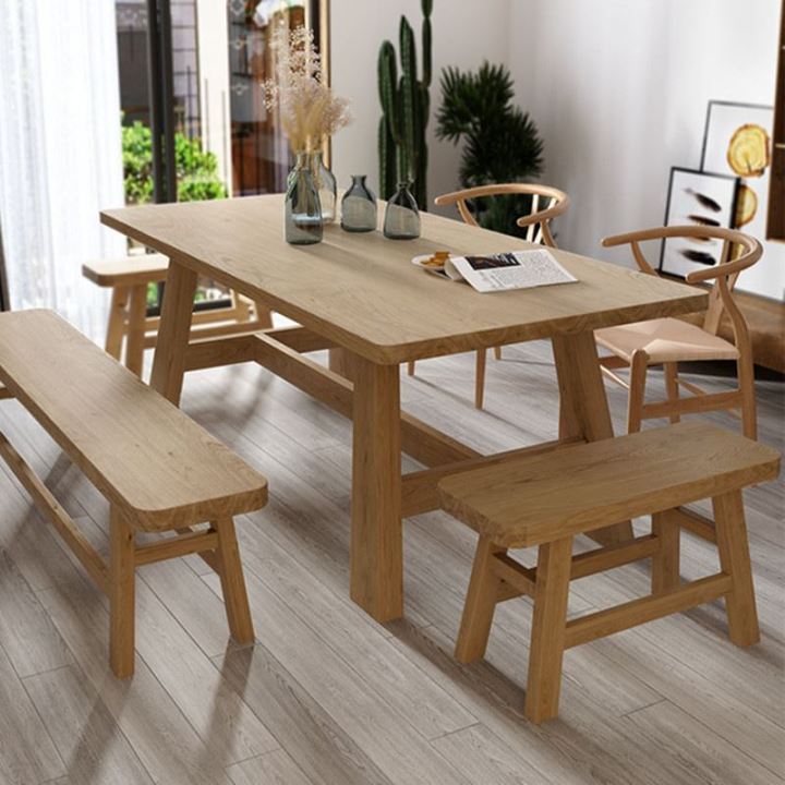 Nordic solid wood dining table and chair home four-person snack dining ...