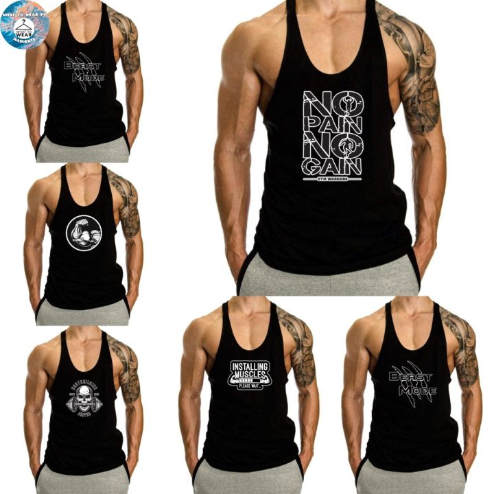 MENS RACERBACK TANK TOP with PRINTS - (DRI FIT - MUSCLE SANDO