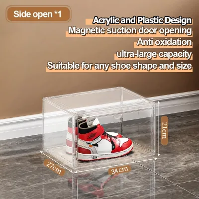Shoe box organizer transparent acrylic sneaker shoes rack shoe box cabinet shoe Acrylic Shoe Box Magnetic Clear Stackable Organizer Large Space Sneaker Container Storage Shoe box