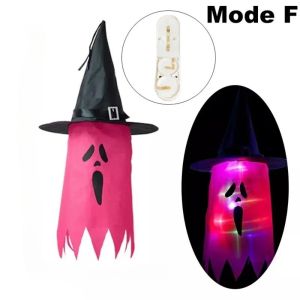 MINUTE Glowing Light Witch Hat Lanterns Lightweight Hanging Decoration LED Glowing Light  Ghost Glowing Halloween Decorations Halloween