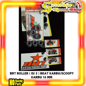 BRT Super Roller isi 3pcs Black Diamond Beat Karbu Scoopy Karbu Spacy Karbu Ukuran 16mm Original Bintang Racing Team