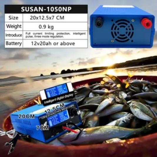 7M Depth+COD】Susan 1050NP Ultrasonic Inverter Electro Fisher Fishing  Shocker Stunner Machine LED Display