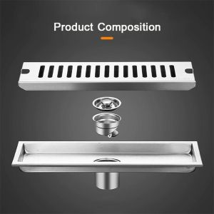 【Ready Stock】Saringan Got Floor Drain Kamar Mandi Stainless Desain Minimalis Panjang Smart Drain Katup Otomatis Anti Kecoa Bau Dan Banjir Serangga