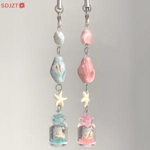 🚚【Local Express Delivery】🚚 Transparent Keychain Cute Wind Chime Pendant Keyring Mobile Phone Lanyard Kawaii Bag Decorative Accessories Home Decorations