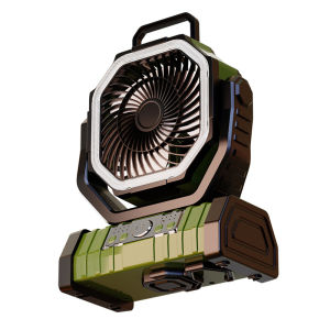 BekinTek Rechargeable Outdoor Camping Fan with Light Remote Control Shake Head Fan Dual Hook Portable 20000mAh High Capacity Mobile Power Supply Timer Home Fan