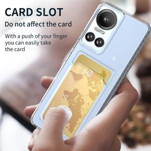 เคสสำหรับ Oppo Reno 13 12 11 10 Pro Plus 12F 13F 11F 5G 2023ช่องเสียบบัตรฝาครอบป้องกันนิ่มกันกระแทกซิลิโคนใสเคสโทรศัพท์