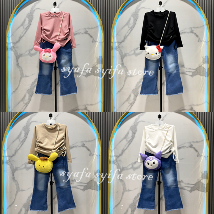SETELAN CUTBRAY ANAK PEREMPUAN / KAOS KNIT SERUT ANAK  / CELANA CUTBRAY JEANS ANAK USIA 1-12 TAHUN
