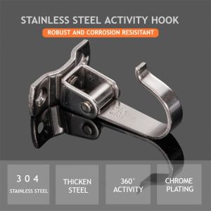 Ceiling Hooks Stainless Steel Fan Hooks 360 Degree Rotated Hanger Hooks for Bracket Swing Hanging