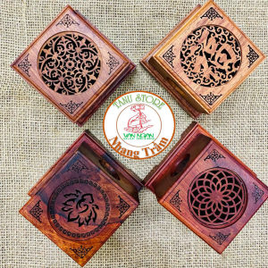 HỘP XÔNG NHANG TRẦM MẪU VUÔNG LỚN BẰNG GỖ HƯƠNG- SANG TRỌNG AN TOÀN KHI SỬ DỤNG- TANU STORE