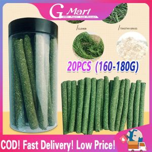 20PCS Natural Mixed Grass Stick Chinchilla Chew Toys for Guinea Pig Rabbit Gerbil Parrot Bunny and Other Small Animals Rabbit-Grass-Stick