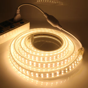 เปลี่ยนฟรี 1 ปี ไฟ LED Strip 220V กันน้ำ ไฟนางฟ้า แถบไฟสองแถว ไฟในห้อง ตกแต่งคริสต์มาส อุปกรณ์งานเลี้ยงงานแต่งงาน SMD 2835 120Leds/m 10/15/20/30m LED Strip Lighting