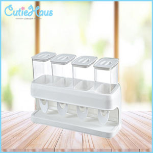 Cutiehaus Wall Mounted Punch Free Seasoning Jar Combined Oil Bottle Push Button Kitchen Rack Butang Tekan Rak Dapur