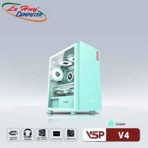 Vỏ Case máy tính VSP V4 - Đen Trắng Hồng Xanh Chính hãng
