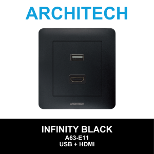Architech Infinity Black A63-E11 HDMI+USB TYPE A