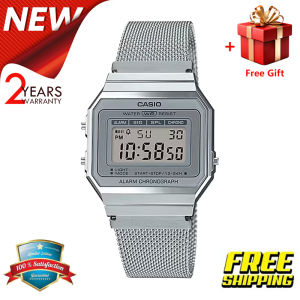 （สิงค้าขายดี）คาสิโอCasio นาฬิกาข้อมือผู้หญิง/ชาย สายสแตนเลส สายสเตนเลส รุ่น A700 จัดส่งพร้อมกล่องคู่มือใบประกันศูนย์