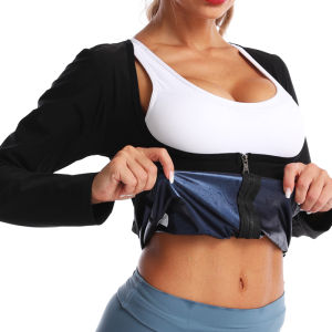 Vensslim เสื้อซาวน่าสำหรับผู้หญิงแจ็กเก็ตชูดกระชับสัดส่วนร้อนออกกำลังกายลดน้ำหนักที่รัดเอวซิปเสื้อแขนยาวลดน้ำหนัก