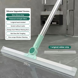 Pelise Magic Broom With 180° Rotating Head Dual-Purpose Silicone Squeegee For Wiping And Mopping