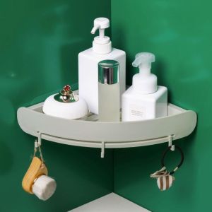 Bathroom Organizer Rack Waterproof Bathroom Corner Shelf Organizer Soap And Shampoo Organizer Triangle Rack Storage Holder Organizer With Hooks