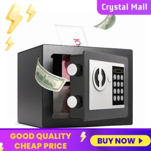 COD [Free Shipping] Smart Digital Safe Box with Electronic Lock and Keys for Home Office Security Compact Black 175mm