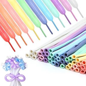 50pcs Pastel Color Long Balloons Colorful Long Magic Balloon to Twisting Flowers Animals DIY Valentines Day Birthday Gifts Balloon Art Kit For Kids Surprise Toy