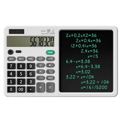 HOUCHU Large Screen Display Scientific Calculator Portable 2in1 Function Calculators with Tablet Drawing Pad Multifunctional Office LCD Drawing Pad Finance Accounting Tool
