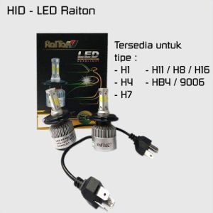 TURBO LED HEADLIGHT MOBIL ORI RAITON H4 / LAMPU LED HEAD LIGHT SOCKET H4 ISI SEPASANG 2 PCS ORIGINAL RAITON