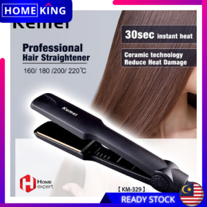 HOMEKING Kemei KM-329 Professional Fast Warm-up Hair Straightener Electric Tourmaline Ceramic Flat Iron Hair Styling Tool Straightening Curling