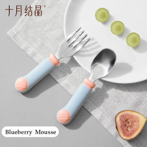 TEN-M JOURNEY Toddler Fork and Spoon Utensil Set for Self-Feeding and Meal Time Training-Whit Storage Case