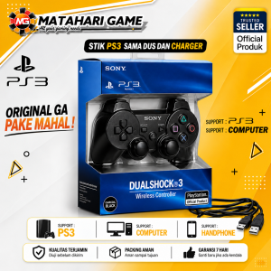 [ +BOX SONY ] Stik Stick PS3 Warna Wireless SONY OP / Charger / Getar