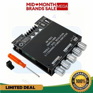 ZK-TB21 TDA7498E 2.1 Channel Bluetooth Digital Amplifier 160W*2+220W High Power Audio Module para sa Kotse at Home Audio