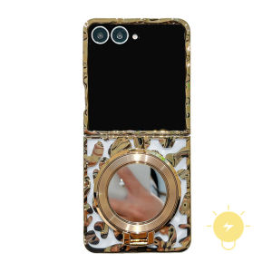 For Z Flip 7 Case with Griptok Leopard Print TPU Keychain Chain Leopard Phone Case For SAMSUNG Galaxy Z Flip 6 Z Flip 5 Z Flip 4 Z Flip 3 Z Flip 8 Cover Aesthetic Korean Cute