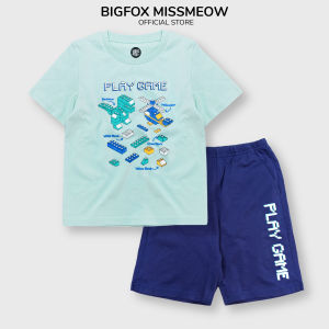 Đồ bộ bé trai tay ngắn size đại Bigfox mùa hè vải cotton thoáng mát kiểu Hàn Quốc in Play Game cỡ 3-11 tuổi 30kg 40kg