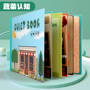 FCF Cross-border Educational Quiet Paste Book Puzzle Childrens educational early learning reusable sticky literacy paper toys Wholesale