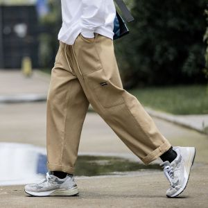 Japanese Style Khaki Straight-Leg Cargo Pants Men Trendy Brand Cool Autumn Casual Pants New Long Pants