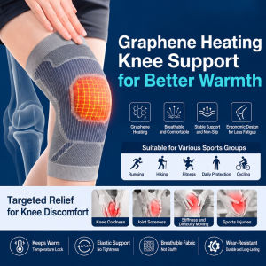 Graphene Thermal Knee Support Sleeve Elastic Compression Knee Brace Warm Knee Warmer Breathable Non Slip Knee Protector Men Women Sports Running Cycling Joint Support