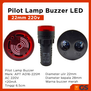Pilot Lamp Buzzer LED 22mm 220v Flash Buzzer APT AD16-22SM