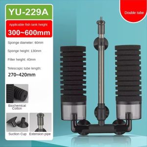 MINUTE Đen Bộ lọc bọt chìm Đầu đôi Không có tiếng ồn Bộ lọc bọt sinh hóa Thiết bị Hấp thụ bụi bẩn Thiết bị bể cá Bể cá
