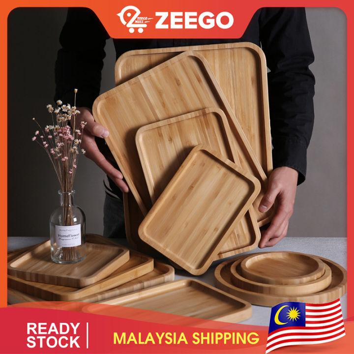 Tableware Tray ZEEGO Dulang 10 Styles Tableware Tray Bamboo Tray Simple Style Home ...