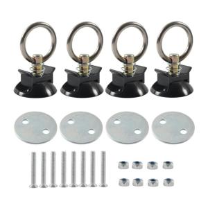 4 Sets Round Tie Down Anchors Point Kit Tie Down System for Truck Beds to Tie Down ATV Snowmobile L Track Tie Down Kit