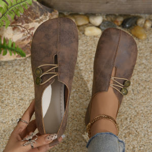 Free Shipping Simple Easy-To-Wear Plus-Size WomenS Shoes Single Shoes Shallow-Toe Flat-Soled New Fashion Spring Collection Soft Leather Casual Style