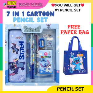 (READY STOCK) 7 in 1 Cute Kuromi Pensel Hadiah Sekolah Kanak Pencil Set Kids School Present Birthday Gift 可爱库洛米铅笔套装开学必备