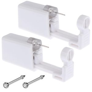Nose Piercing - Silmy 2 Pack Nose Piercing Kit Self Nose Piercing with Nose Stud Pierce Kit Tool for Nose Studs Piercing